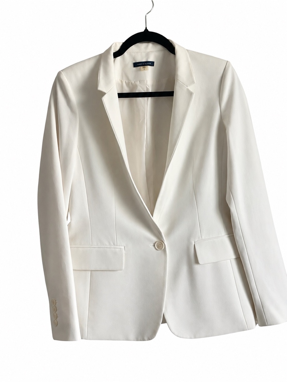 Tommy Hilfiger Ivory White Tailored One Button Blazer Size 8 NWOT